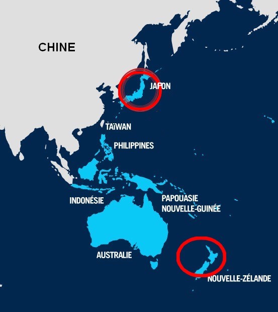 Carte Japon  Nouvelle Zelande2